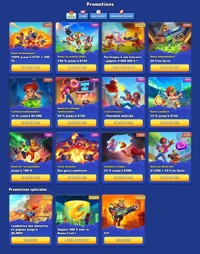 Casino Pistolo – Bonus de bienvenue, cashback et offres spéciales Promotions du Casino Pistolo – Bonus de casino et de sport en un seul endroit